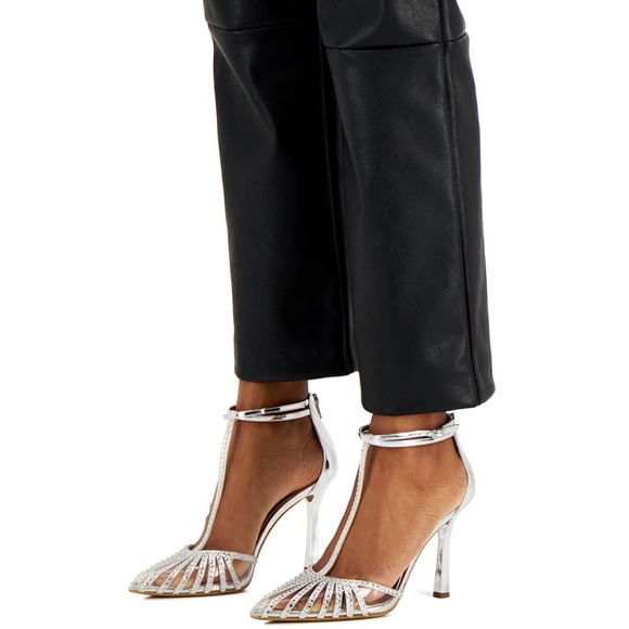INC International Concepts® chic T-strap profile and subtle shimmer Sovena pumps - Picture 1 of 6